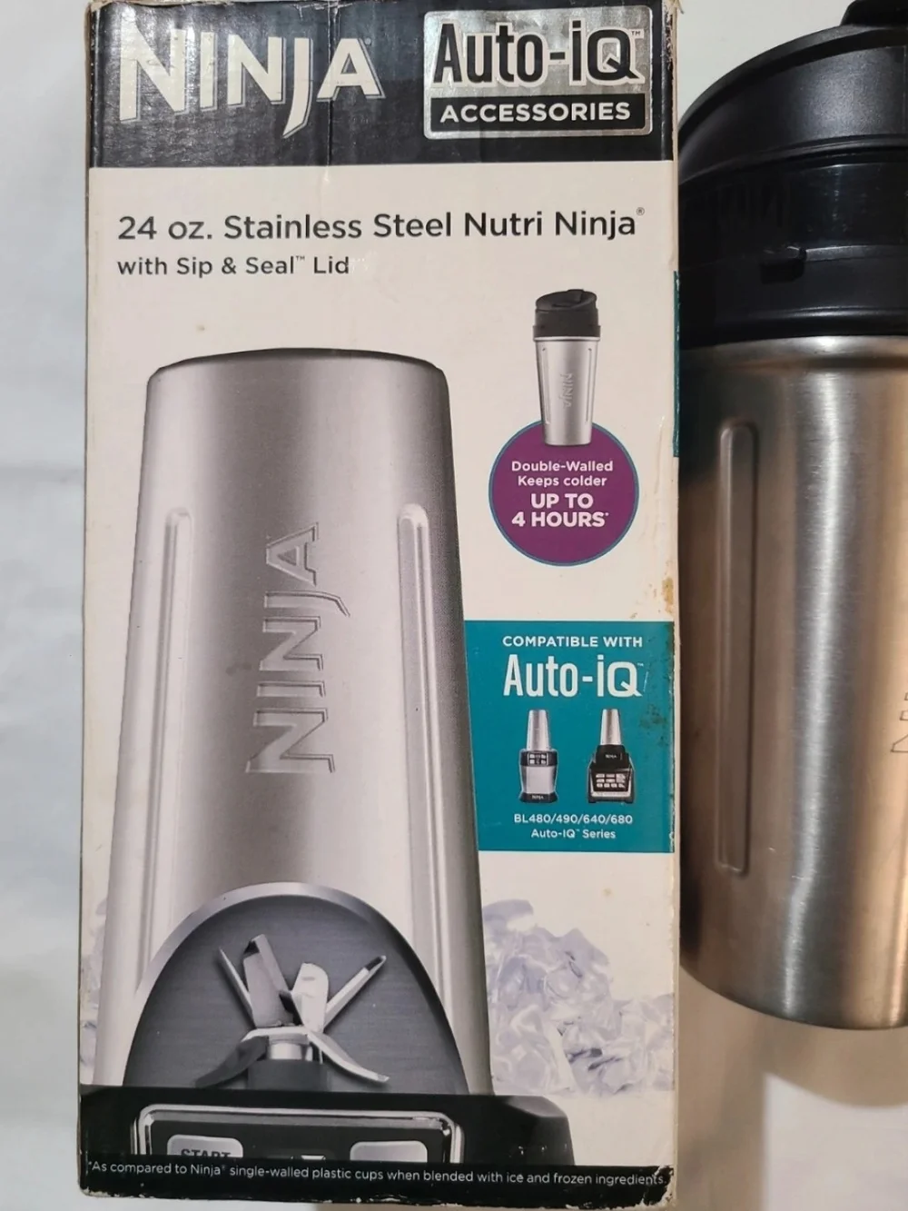 Ninja 24 oz Stainless Steel Nutri Ninja Travel Cup - Silver